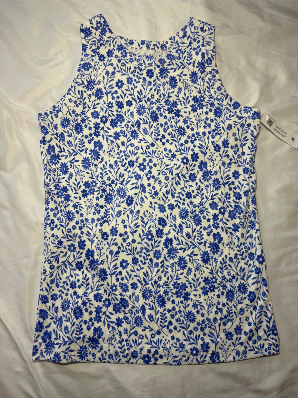 💚Wonder Nation Kids Blue/white Floral tank top